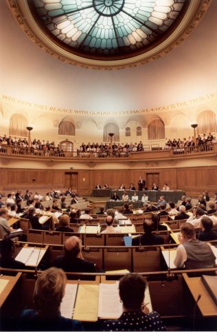 Then Chairman Stuart Hampson addressing the Central Council in 1998