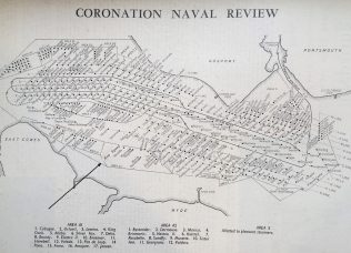 Diagram showing the layout of the vessels in the Eastern Solent