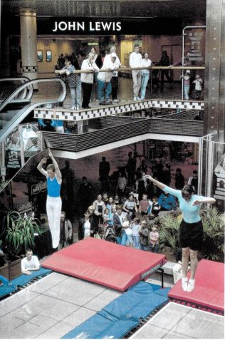 The trampoline demonstration, organised by Hazel Price, Selling Assistant, Stationary and Sports