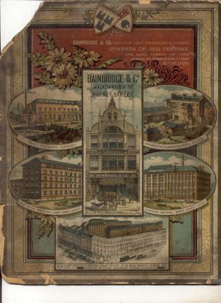 A Bainbridges blotter cover from 1891 A Bainbridges blotter cover from 1891