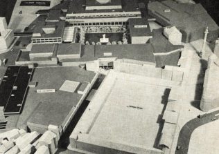 A model of the Eldon Square shopping centre