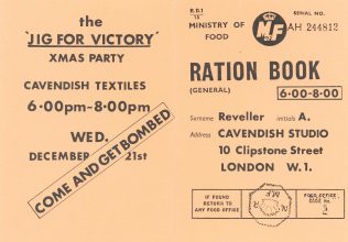 A Cavenshish Textiles wartime party invitation, 1939-1945