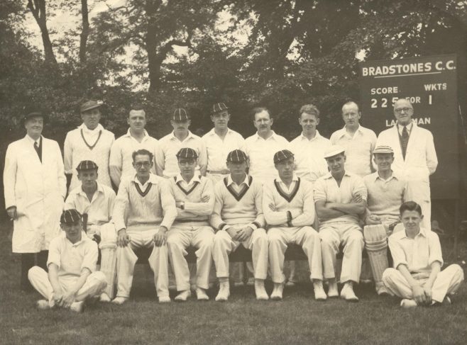 A picture of the cricket team of GH Lee, as taken at Bradstones, the sports facilities belonging to the department store. This picture was taken in 1952