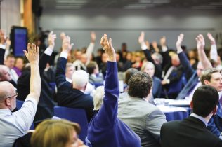 Voting underway at the 2011 Partnership Council meeting