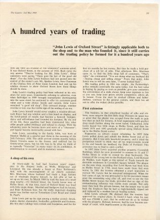 A Gazette article on one hundred years of trading in Oxford Street A Gazette article on one hundred years of trading in Oxford Street
