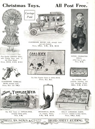 A Heelas toy catalogue from 1909, advertising numerous 'lost' games, including the extraordinarily named Tipplee-Web A Heelas toy catalogue from 1909, advertising numerous 'lost' games, including the extraordinarily named Tipplee-Web