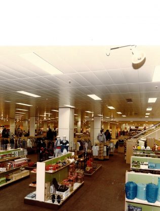 The interior of Heelas after the rebuilding. This is the sports department in 1985