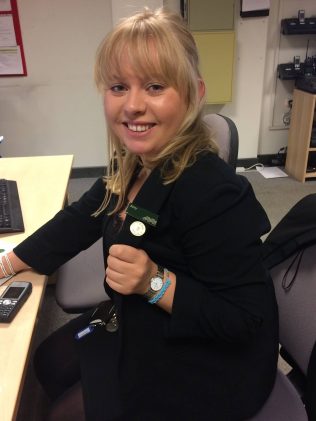 Amy Harrap celebrating 5 years service