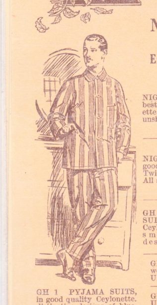 The Jones Brothers pyjama suit, from the shop's 1923-1924 catalogue, that eventually incriminated Dr Crippen