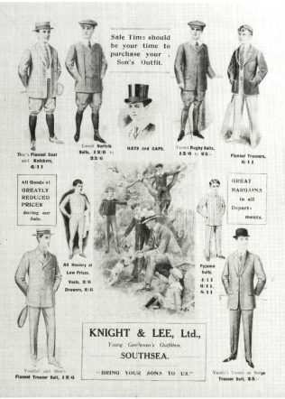 A page from a Knight and Lee summer catalogue, advertising the summer sale