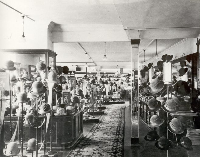 The millinery showroom in the 1920's