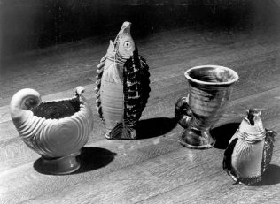 Examples of specially designed items from the Odney Pottery