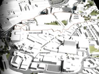 A plan of the Northern Quarter redevelopment scheme, as produced in 2005. Since then, the plan has been put on hold