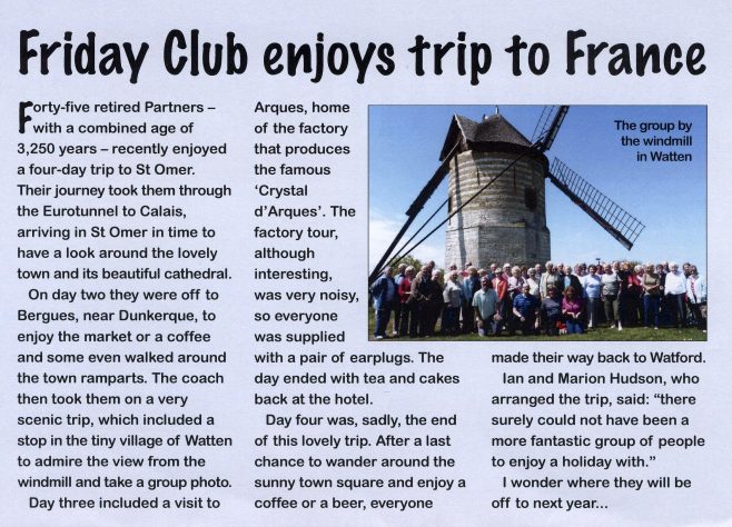 In Touch reports on The Friday Club holiday