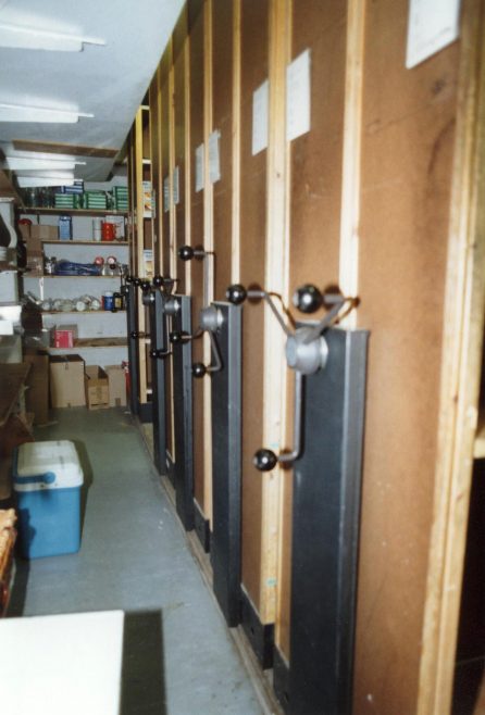 The first mobile racking introduced into Trewin Bros. | JLP Archive Collection