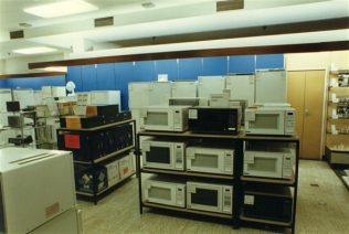 Microwave ovens ready for demonstrating. Microwave ovens ready for demonstrating. | JLP Archive Collection