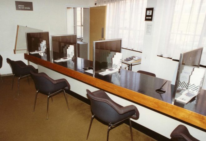 Credit department where customers opened accounts. | JLP Archive Collection