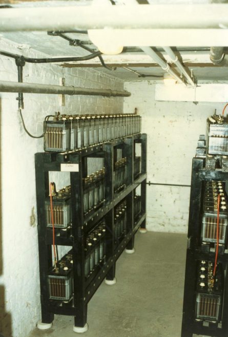 Batteries for the emergency lighting. | JLP Archive Collection