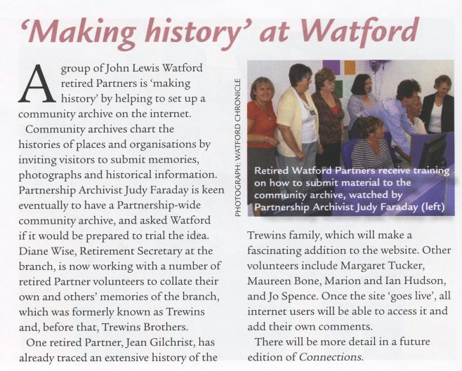 YES, John Lewis Watford make history. | August 2007.