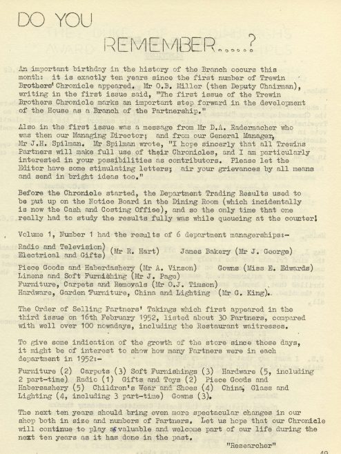 Chronicle, Vol.9, No.3, 17 February 1962