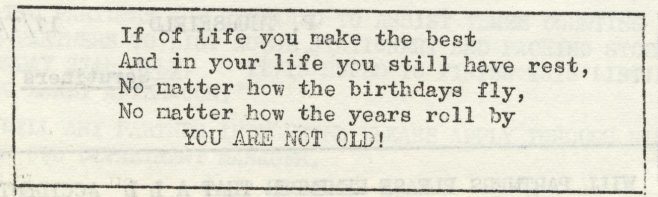 You are not old! | Volume 6, No.25, 20 July 1957