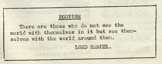 Egotism | Volume 6, No.37, 19 October 1957