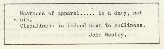 Neatness of apparel. | Volume 7, No.16, 31 May 1958