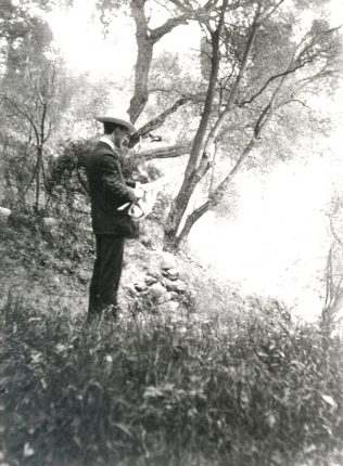 John Spedan Lewis, armed with a beetle net in the Olive Grove at Menton, 1904 John Spedan Lewis, armed with a beetle net in the Olive Grove at Menton, 1904
