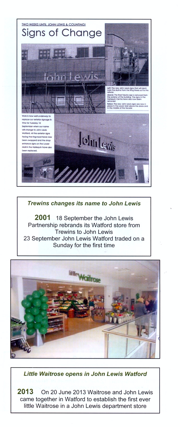 A History of John Lewis, Watford. John Lewis Memory Store