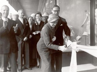 The Mayor of Southampton opens the new Tyrrell and Green department store, with then Chairman Sir Bernard Miller watching on