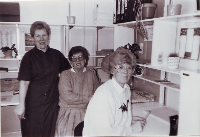 Carolla Wright Margaret Logan and Janet Masters working in the Undersale office.