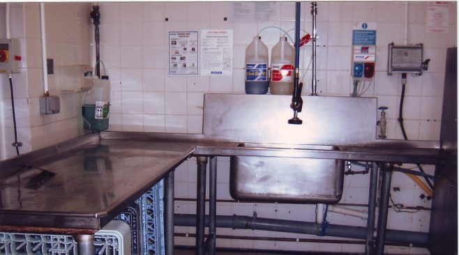 Kitchen cleaning area for pots and large pans Robert Sayle