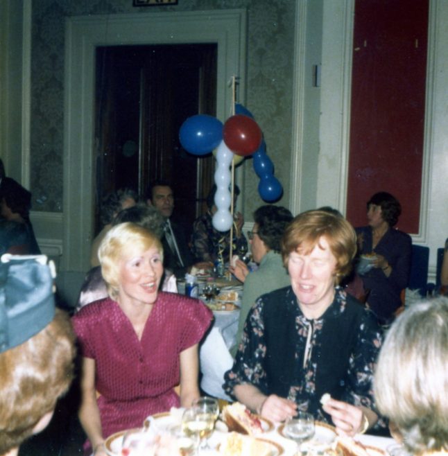 Jeanette Blackwell and Carolla Wright at a celebration meal