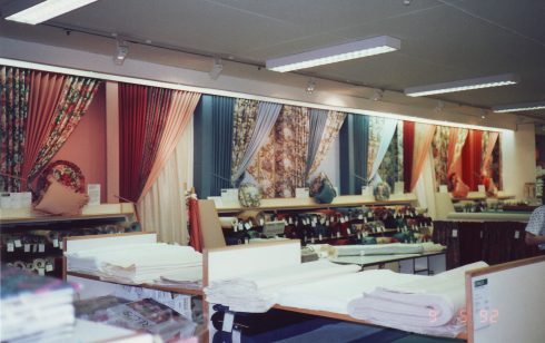 Robert Sayle Curtain Fabric Department display wall