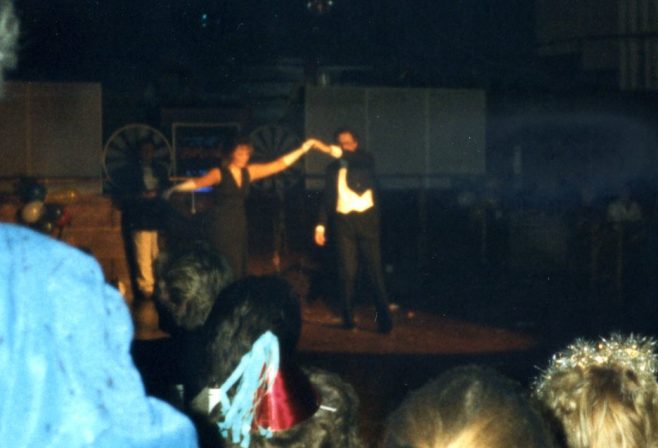 Mrs Geary and Chris Mitchell in the Robert Sayle Revue at the Guildhall