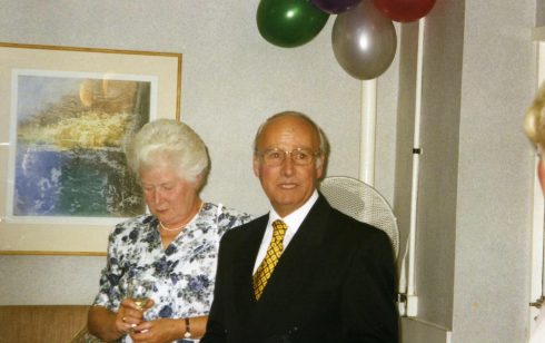 Jim Starr with his wife Betty on the occasion of his retirement from Robert Sayle