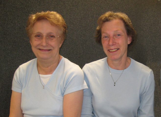 Frances Waterson and Ruth Pilsworth, members of the Robert Sayle Archive Group