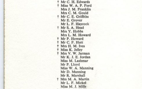 List of members of the Robert Sayle Waterloo/25 year Club in 1974