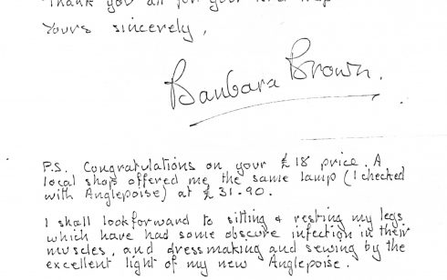 Letter from a Robert Sayle Customer regarding the delivery of an anglepoise lamp - part 2 of 4