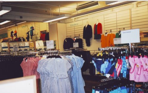 Childrens wear dept in the old work room area after the work room moved to the magnet building