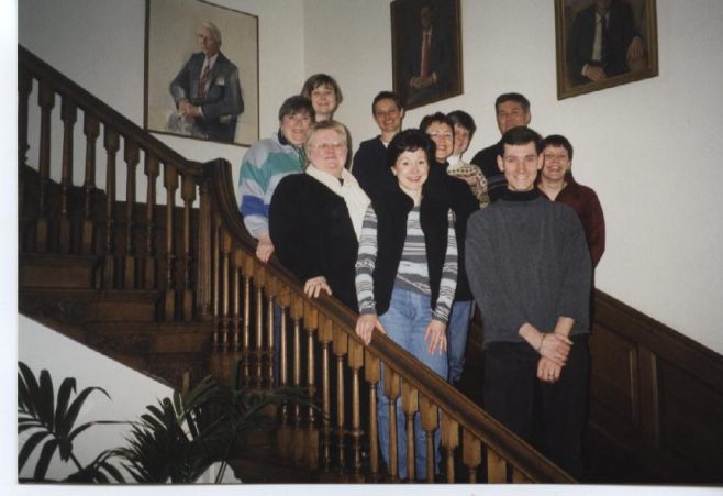 Robert Sayle Department Managers on the stairs at Madingley Hall