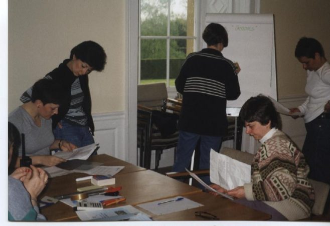 A group of Robert Sayle Department Managers at their conference at Madingley Hall