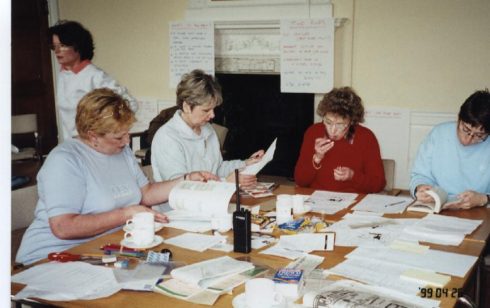 Robert Sayle Department Managers working at their conference at Madlingley Hall