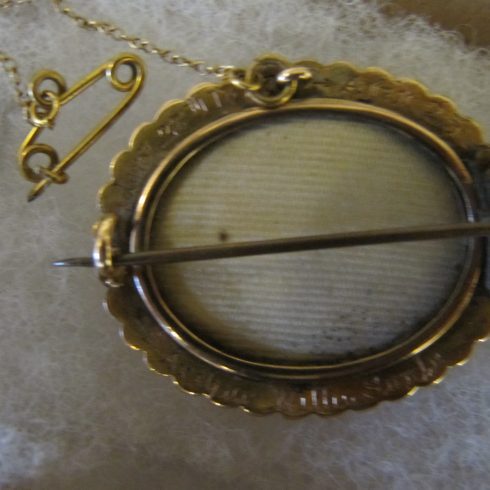 Mourning brooch for Robert Sayle's oldest son.