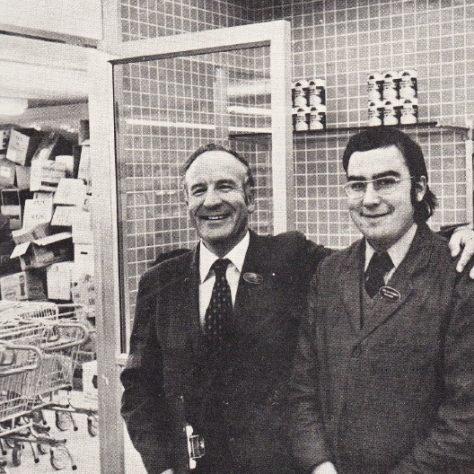 Mr Ron George, Waitrose's Provision Specialist Supervisor, and his son Bob, Delicatessen Manager