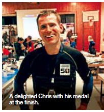 Chris runs 50 miles