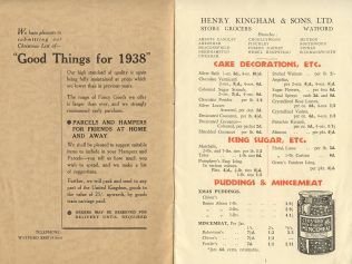 Kingham's Catalogue for Hampers 1938 | Acknowledgement to the John Lewis Partnership Archive