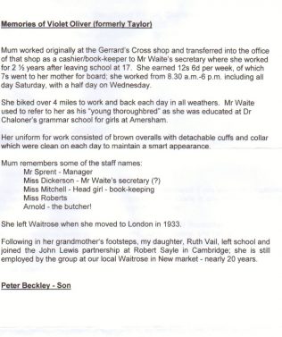 Letter from Peter, Violet's son Letter from Peter, Violet's son | Peter Beckley