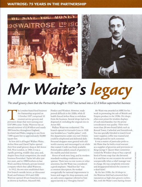 Waitrose: 75 years in the Partnership.