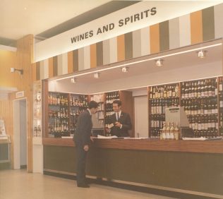 Wine department Brighton 1966 Wine department Brighton 1966 | John Lewis Partnership Archive collection A/2855/si